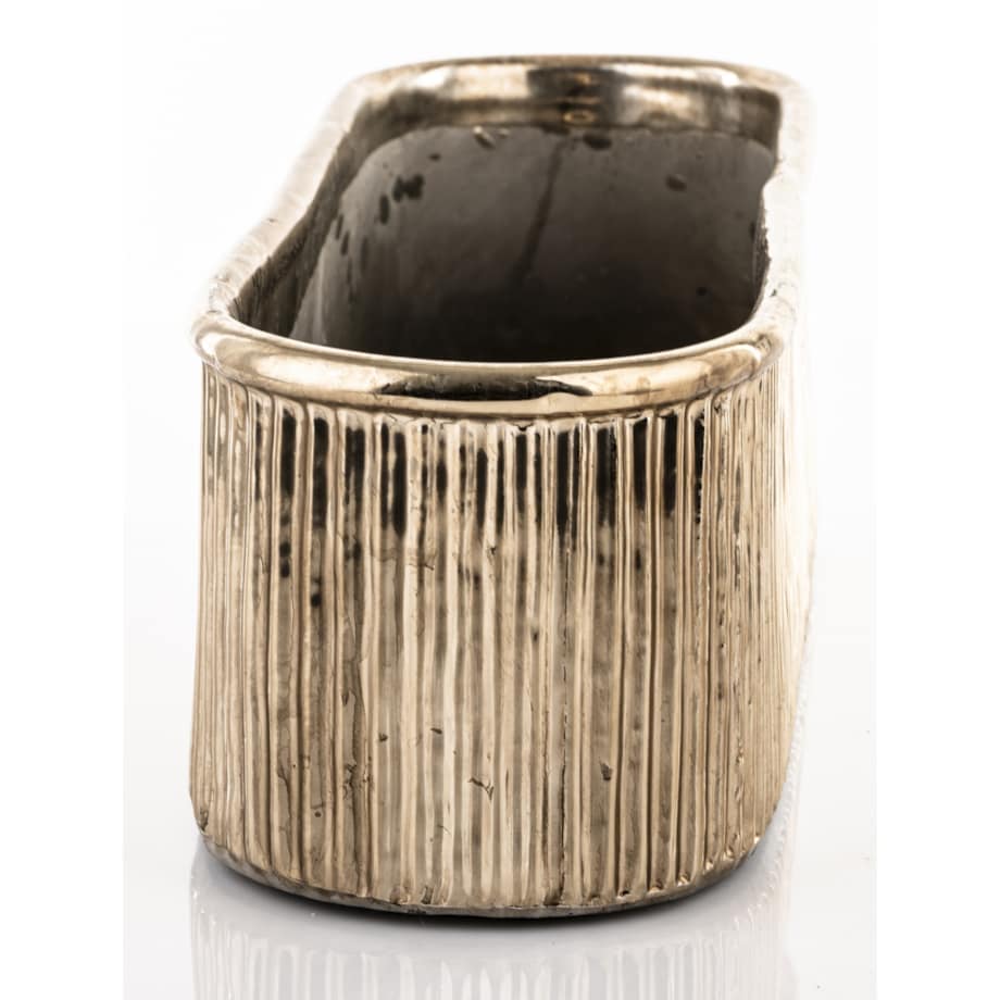 Kwietnik-osłonka kamionkowa 12x38x12 cm złota