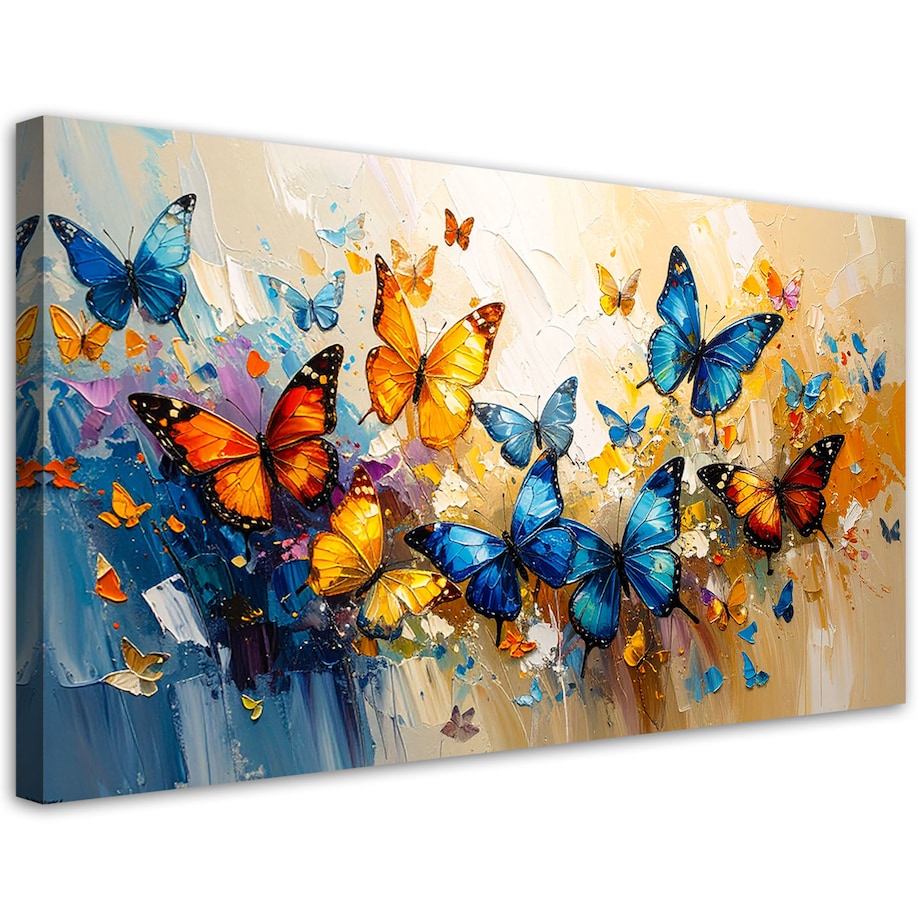 Obraz na płótnie do salonu jadalni kuchni, Kolorowe Motyle 120x60