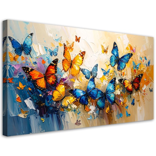Obraz na płótnie do salonu jadalni kuchni, Kolorowe Motyle 120x60