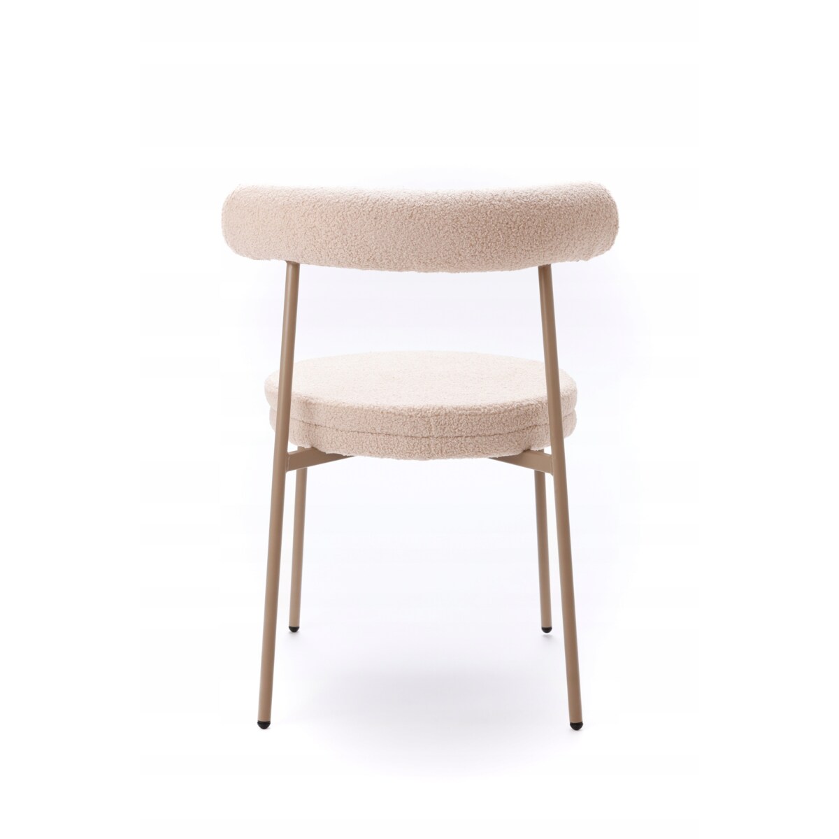 ZESTAW 2 SZTUK Krzesła VELO Beżowe TEDDY Tapicerowane Nowoczesne Jadalnia