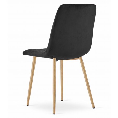 Krzesło Do Jadalni Kuchni Salonu Lava - Czarny Aksamit / Nogi Kolor Drewna X 4