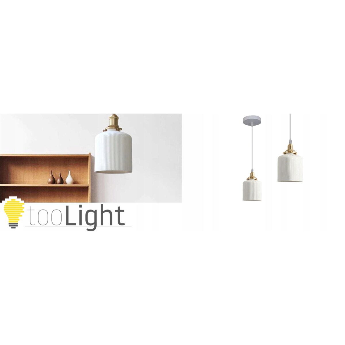 Lampa Sufitowa Wisząca Ceramiczna Biała White