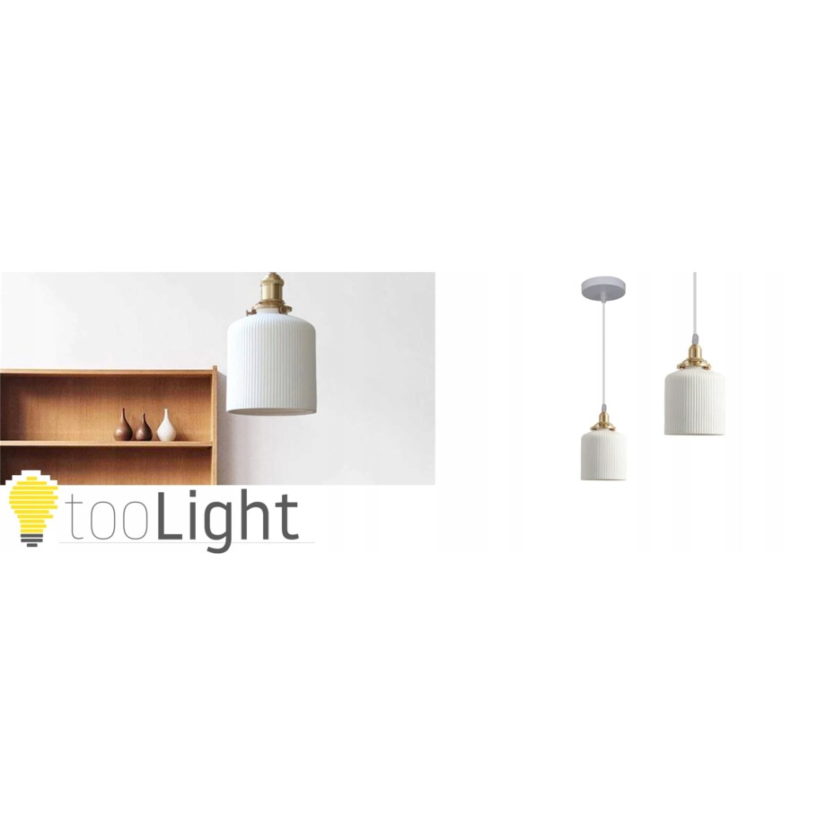 Lampa Sufitowa Wisząca Ceramiczna Biała White