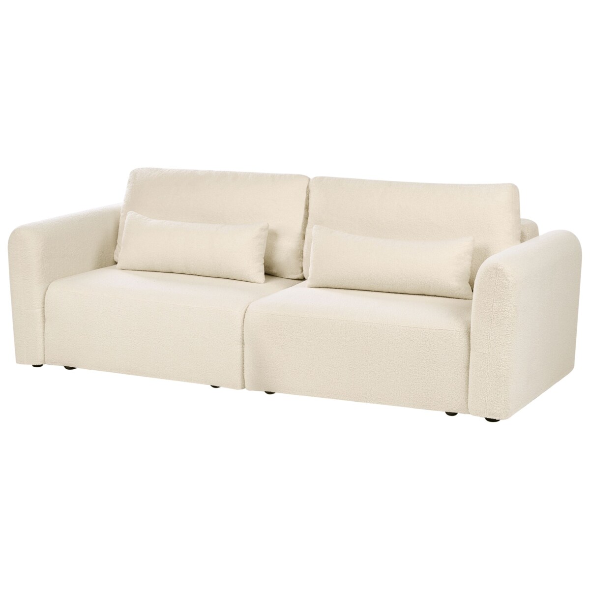 Sofa rozkładana dla 3 osób VAXHOLM Boucle Złamana biel ze schowkiem