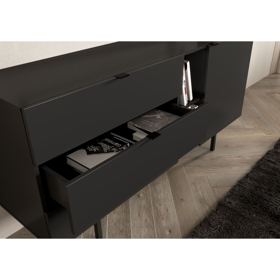 Czarna komoda z szufladami Skandica MYWAY / szer. 160 cm