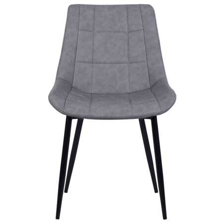 Zestaw 2 krzeseł do jadalni ekoskóra szary MELROSE