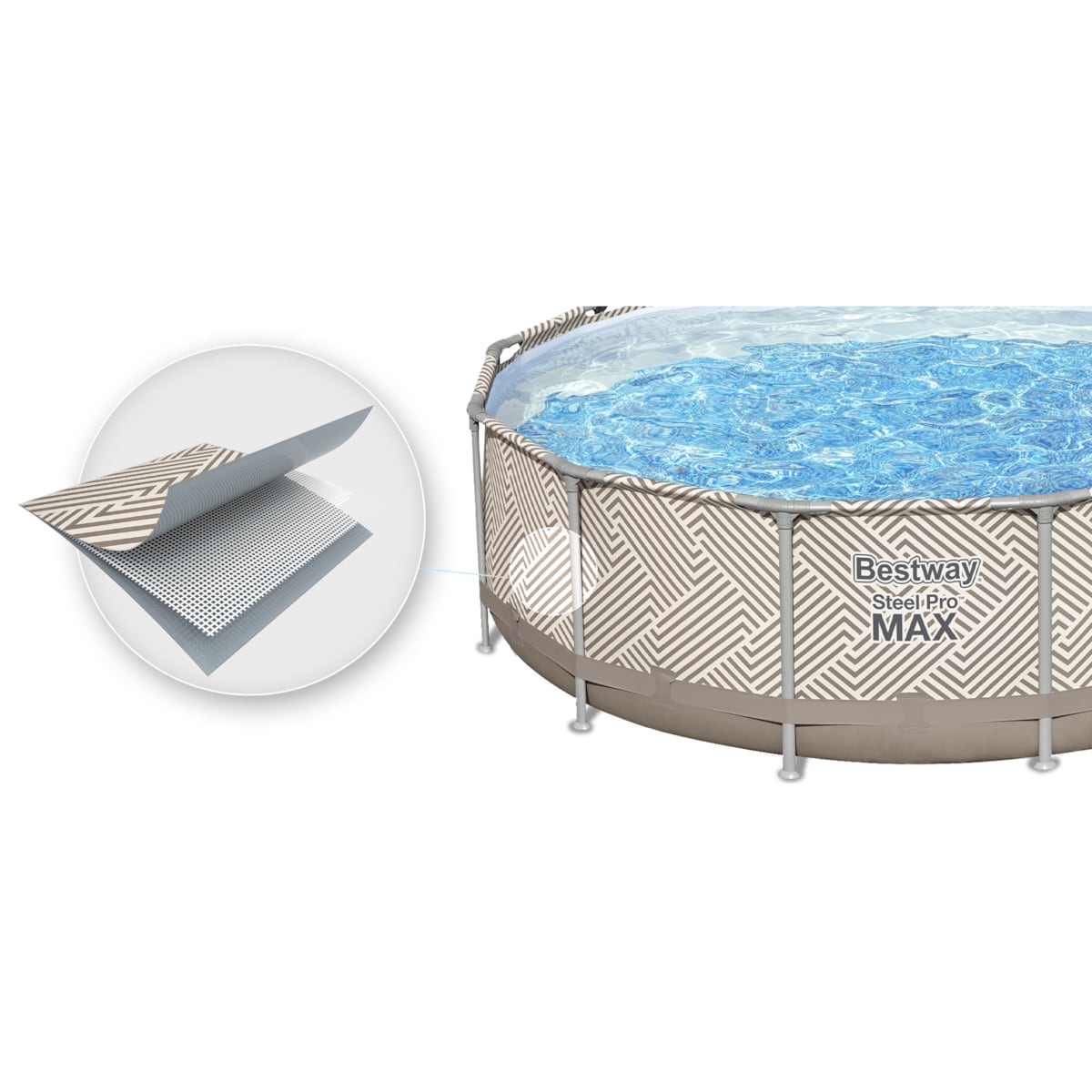 Basen stelażowy ogrodowy z daszkiem 396x107cm Bestway 12w1 zestaw