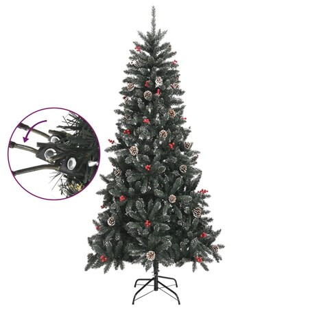 vidaXL Sztuczna choinka ze stojakiem, zielona, 240 cm, PVC