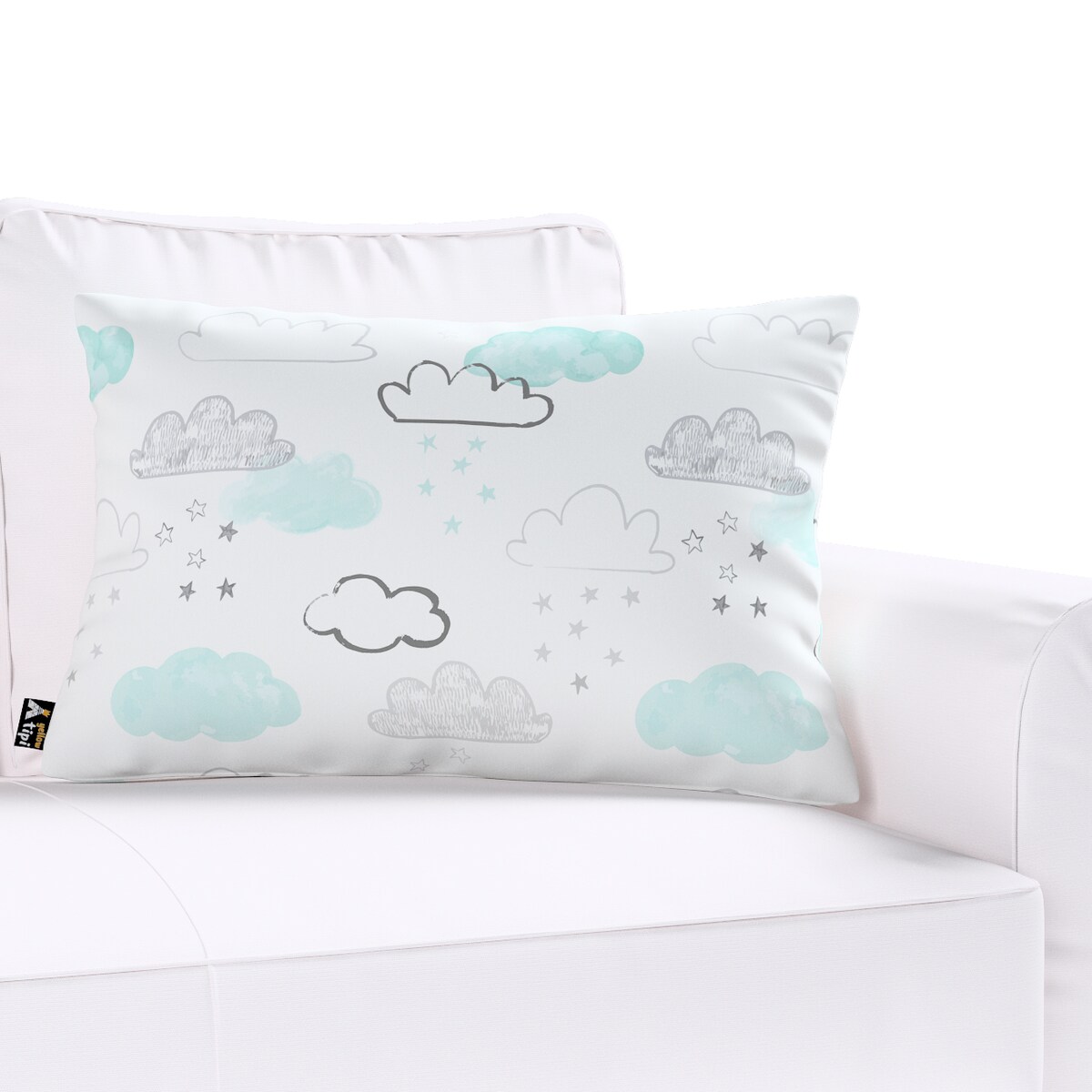 Poszewka Milly prostokątna 60x40 ecru-niebieski