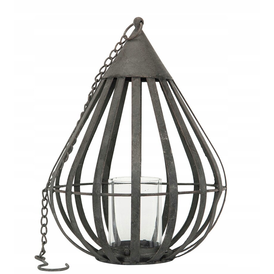 LAMPION WISZĄCY retro metalowy 33cm
