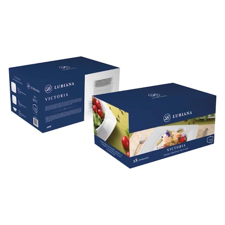 Zestaw talerzy dla 6 osób 18 el. Victoria biała LB16 (0000)