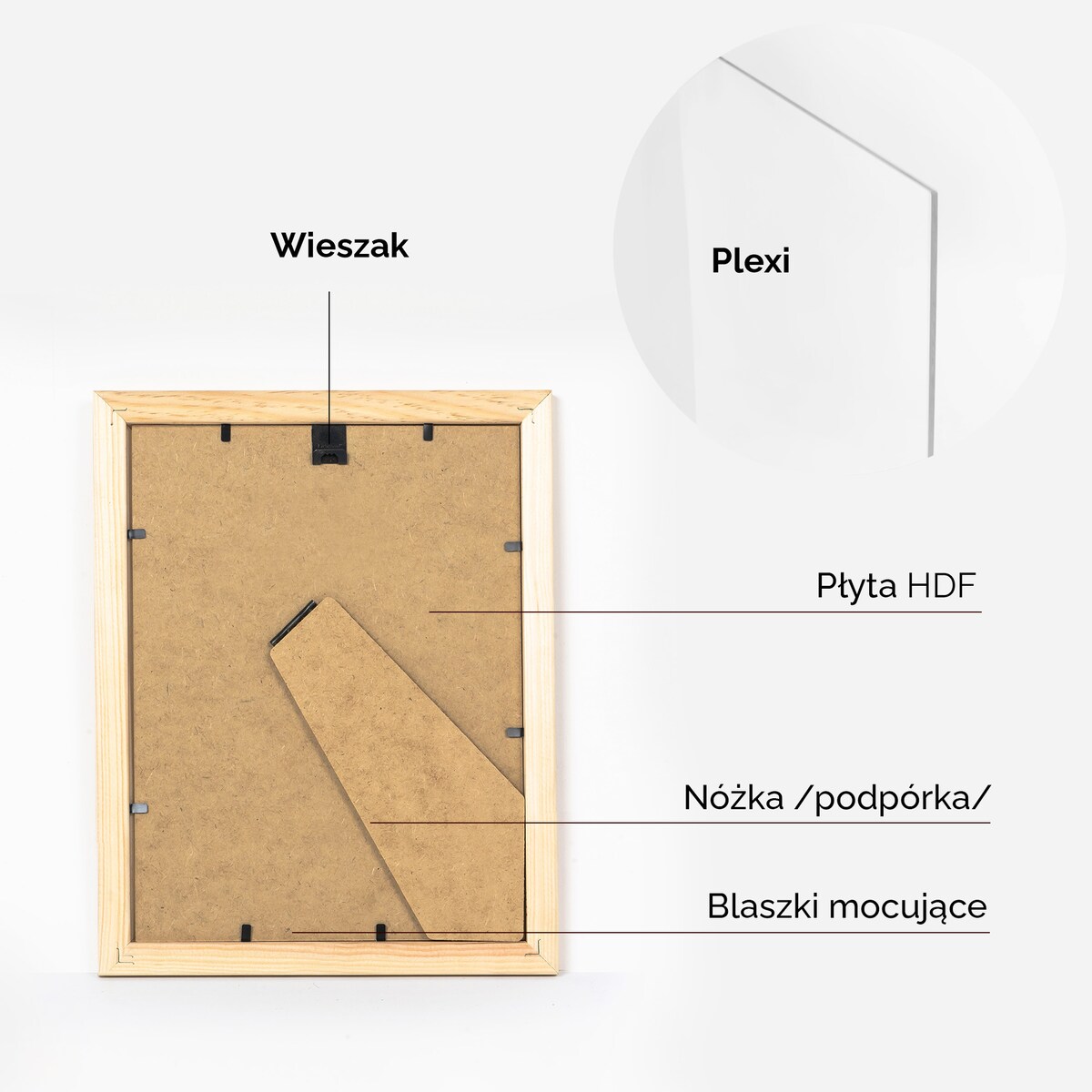 Ramka na zdjęcia 18x24 cm ramka z drewna surowego pion poziom ramka prostokątna RAW DIY