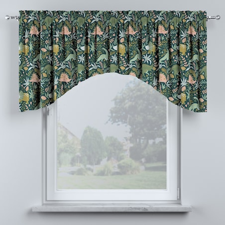 Lambrekin łuk 150x75 dinozaury na zielonym tle