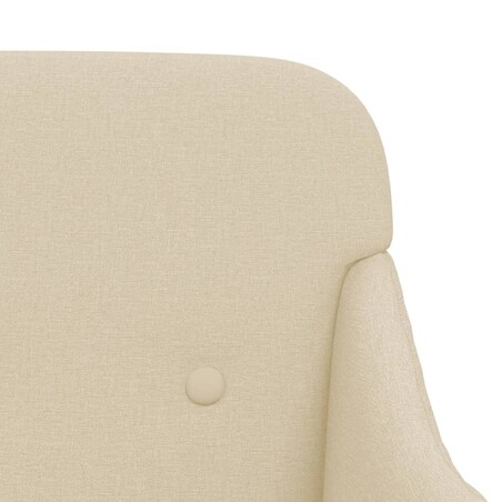 vidaXL Ławka, kremowa, 110x76x80 cm, obita tkaniną