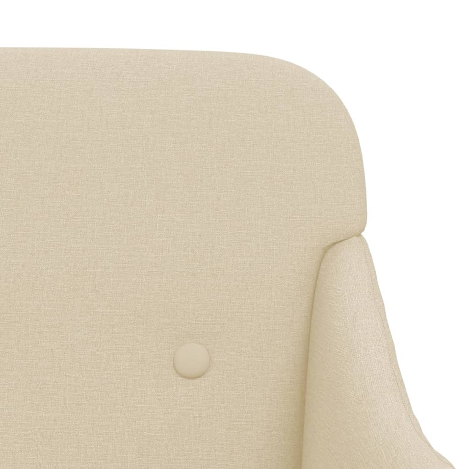 vidaXL Ławka, kremowa, 110x76x80 cm, obita tkaniną