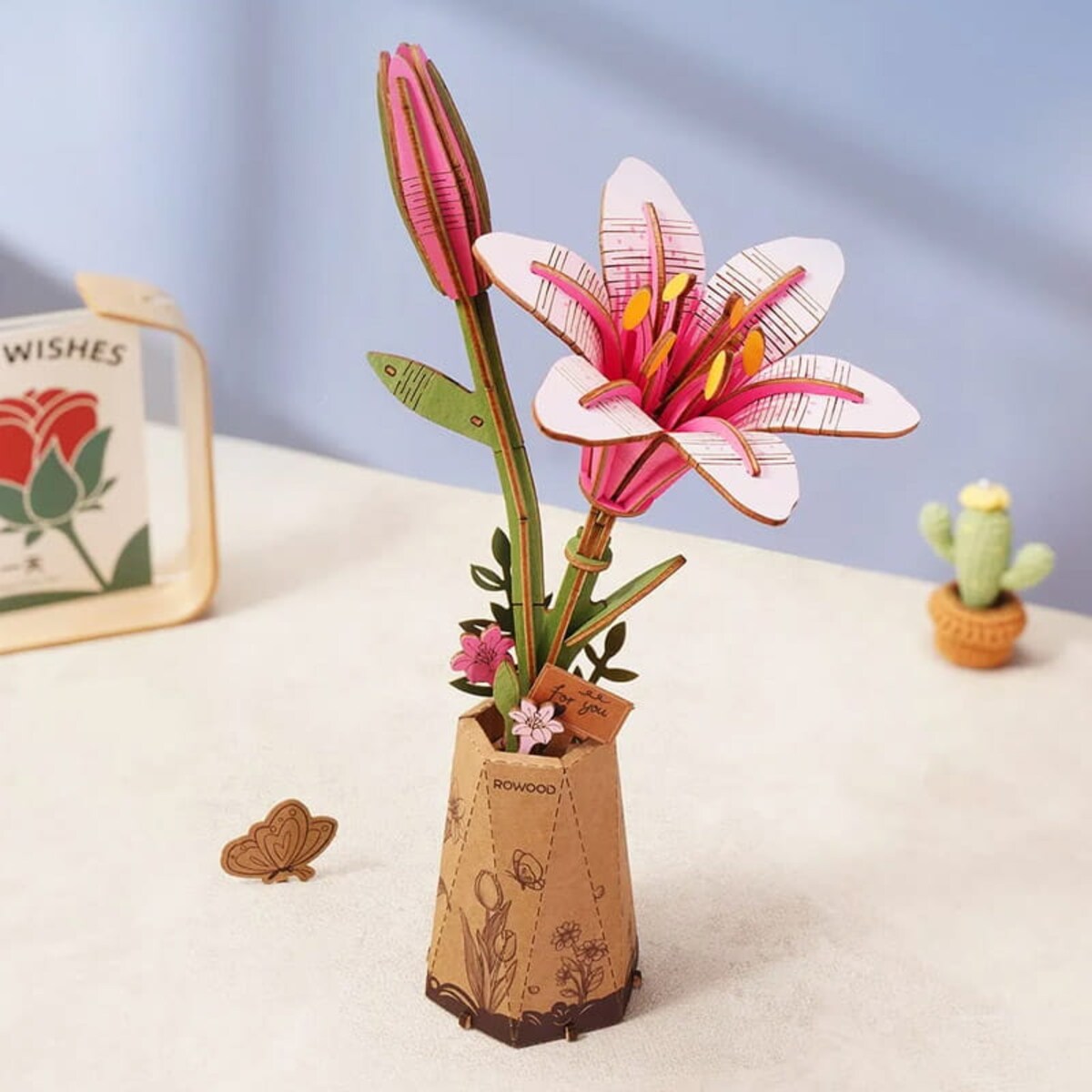 Różowa lilia DIY - kwiaty Robotime