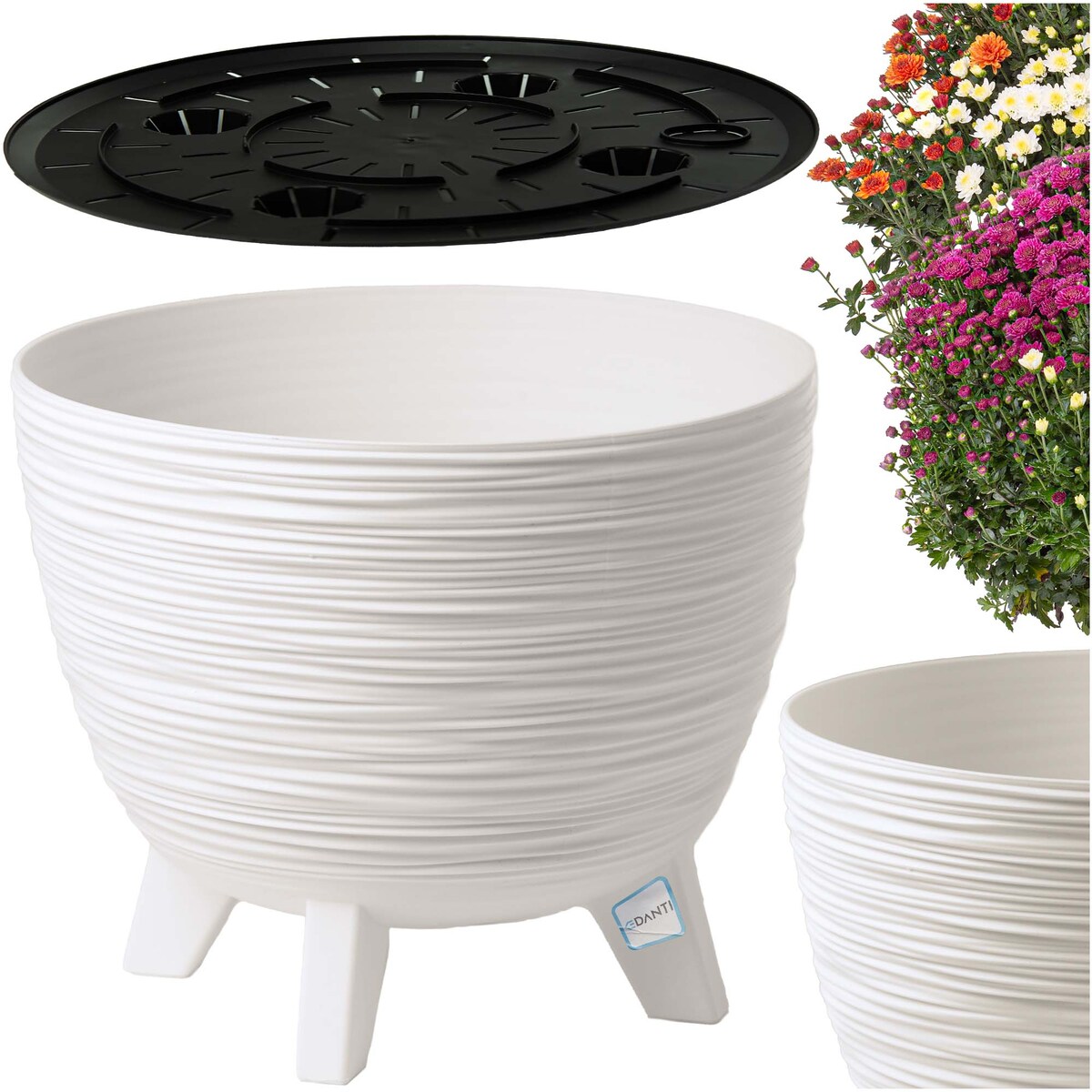 Donica Na Kwiaty 39,5Cm Na Nóżkach Doniczka Misa Do Domu Ogrodu Wrzosy