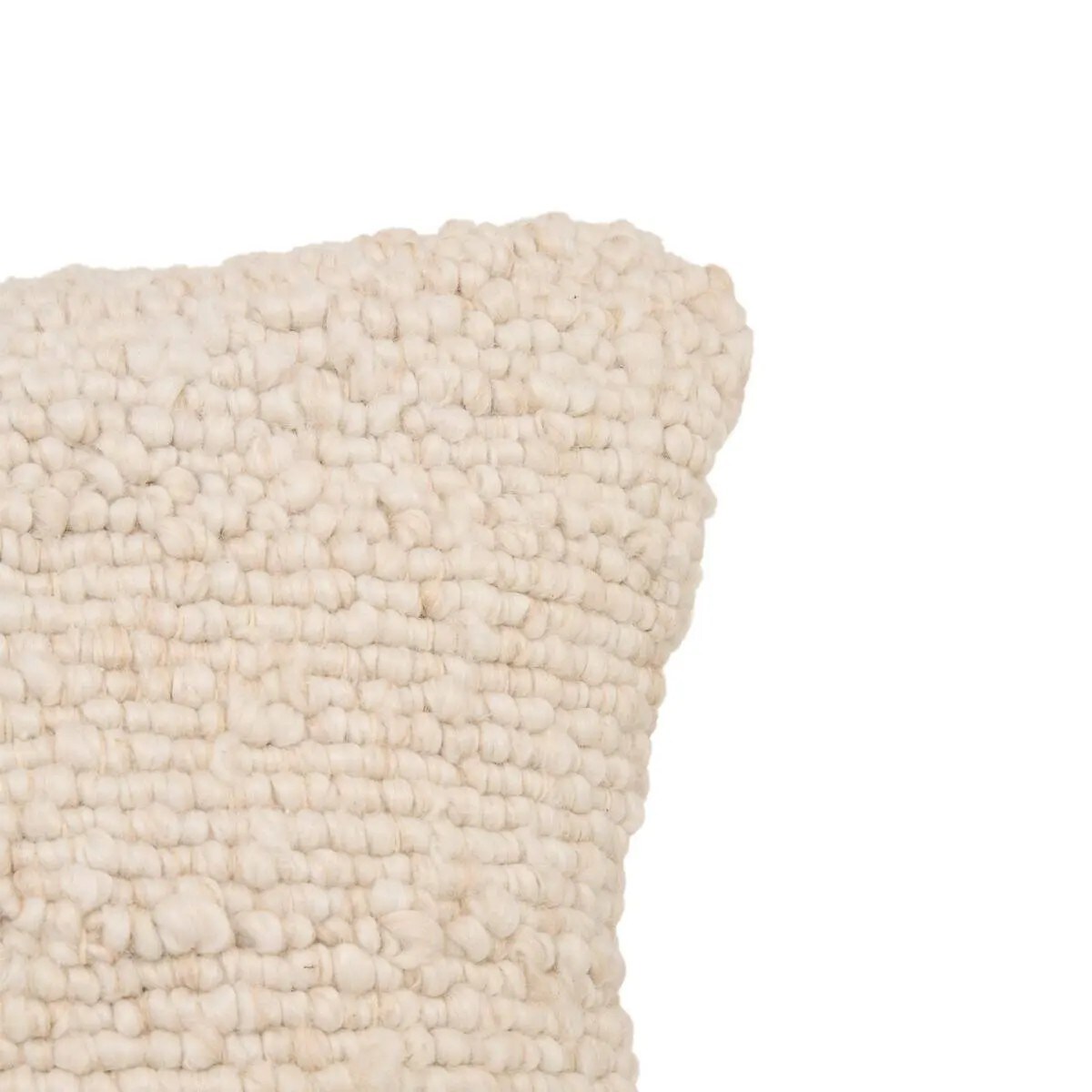 Poduszka dekoracyjna z efektem wełny Volna, 45x45 cm kremowa