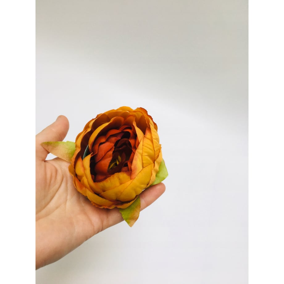 KWIATY sztuczne piwonia POMARAŃCZOWA główka do stroika wiązanki cmentarz