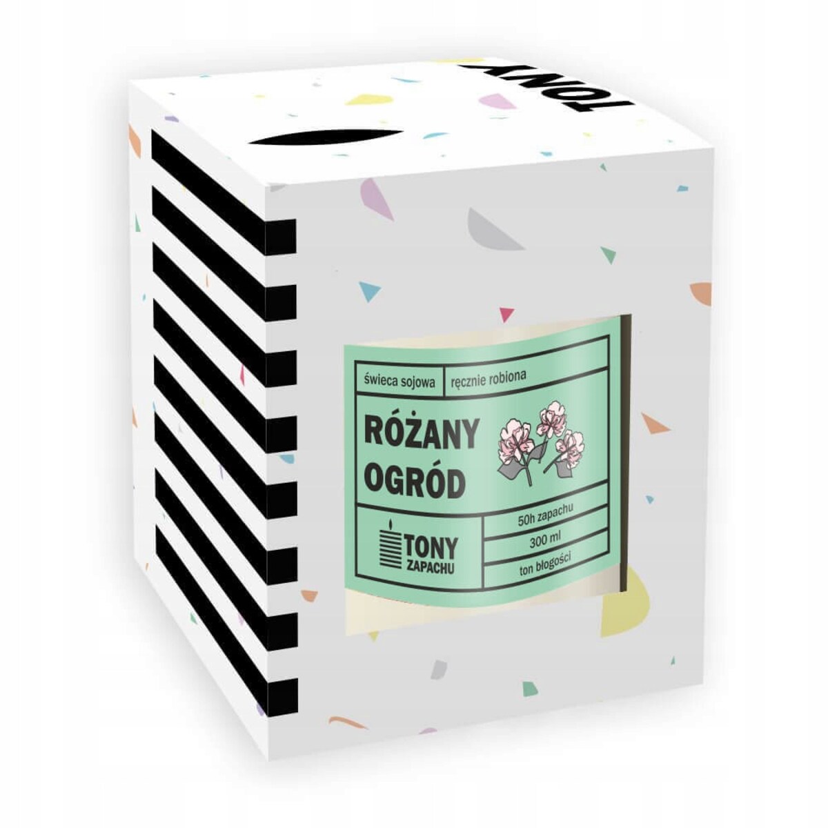 Naturalna ręcznie robiona świeca sojowa zapachowa w szkle RÓŻANY OGRÓD 50h palenia 300ml - prezent upominek dla kobiety mamy dziewczyny żony babci niej