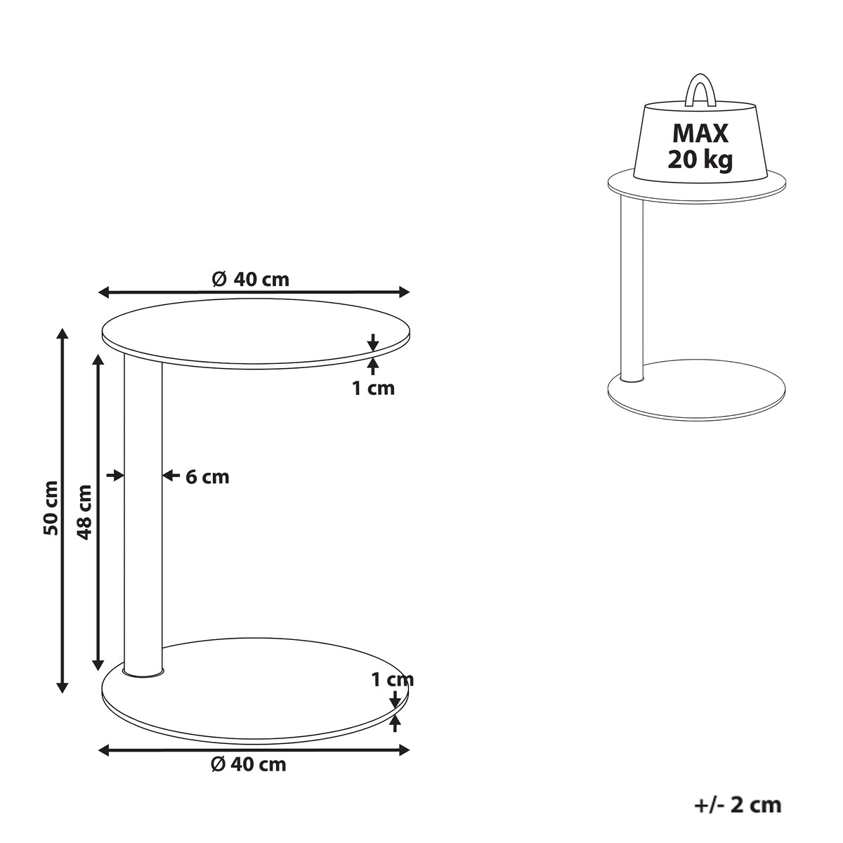 Stolik pomocniczy ogrodowy VENTURINA 40 cm 40 cm Metal Beżowy