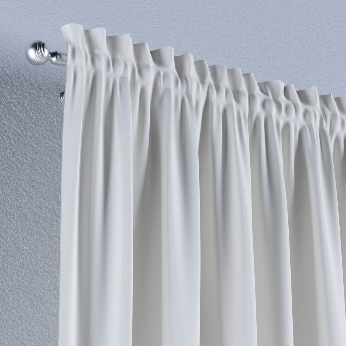 Zasłona na kanale z grzywką 1 szt. 130x260 satynowa biel