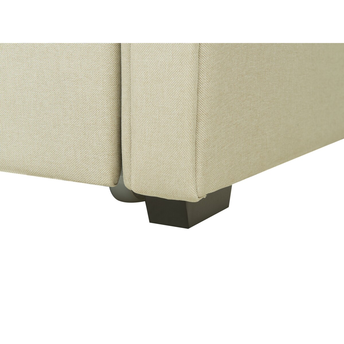 Łóżko wysuwane tapicerowane 80 x 200 cm beżowe LIBOURNE