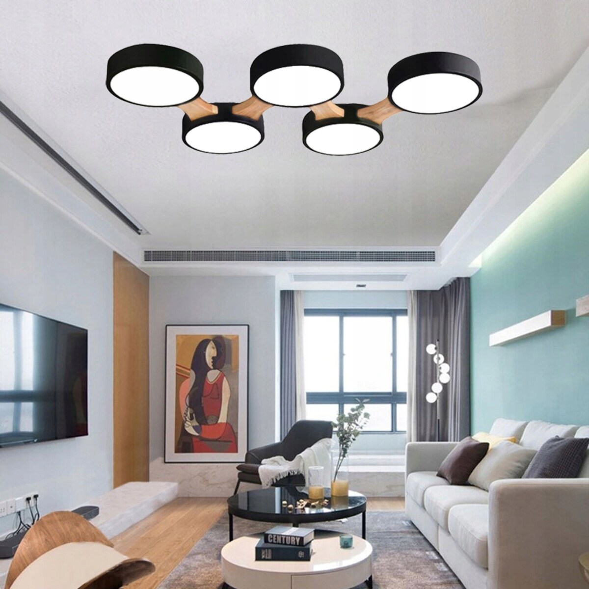 Lampa Sufitowa Nowoczesna Okrągły Plafon Duży Led5