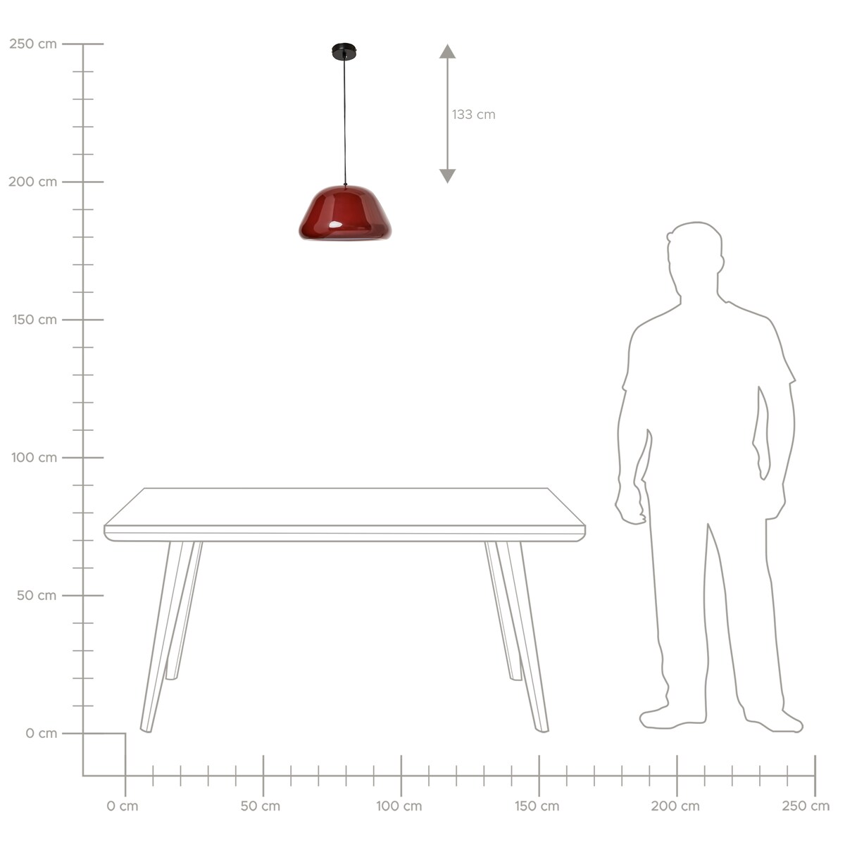 Lampa wisząca JOKU Metal Czerwony
