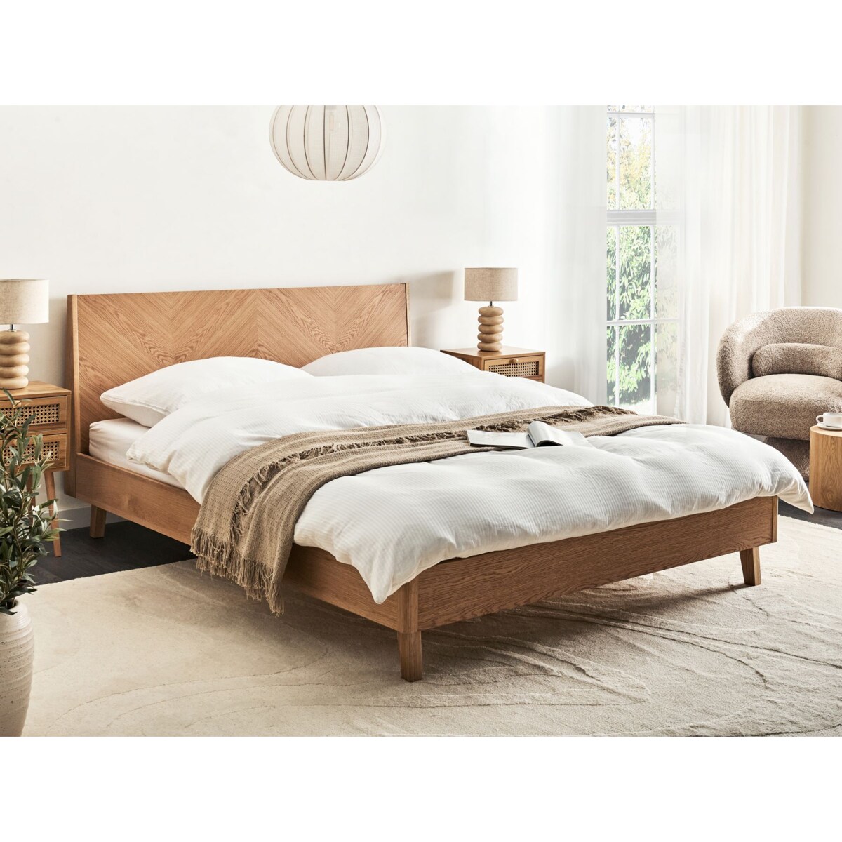 Łóżko Fornir WIZERNES 160 x 200 cm