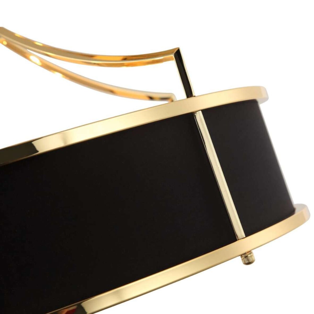 LAMPA wisząca Stanza Gold Nero M Orlicki Design okrągła OPRAWA w stylu klasycznym abażurowa czarna złota