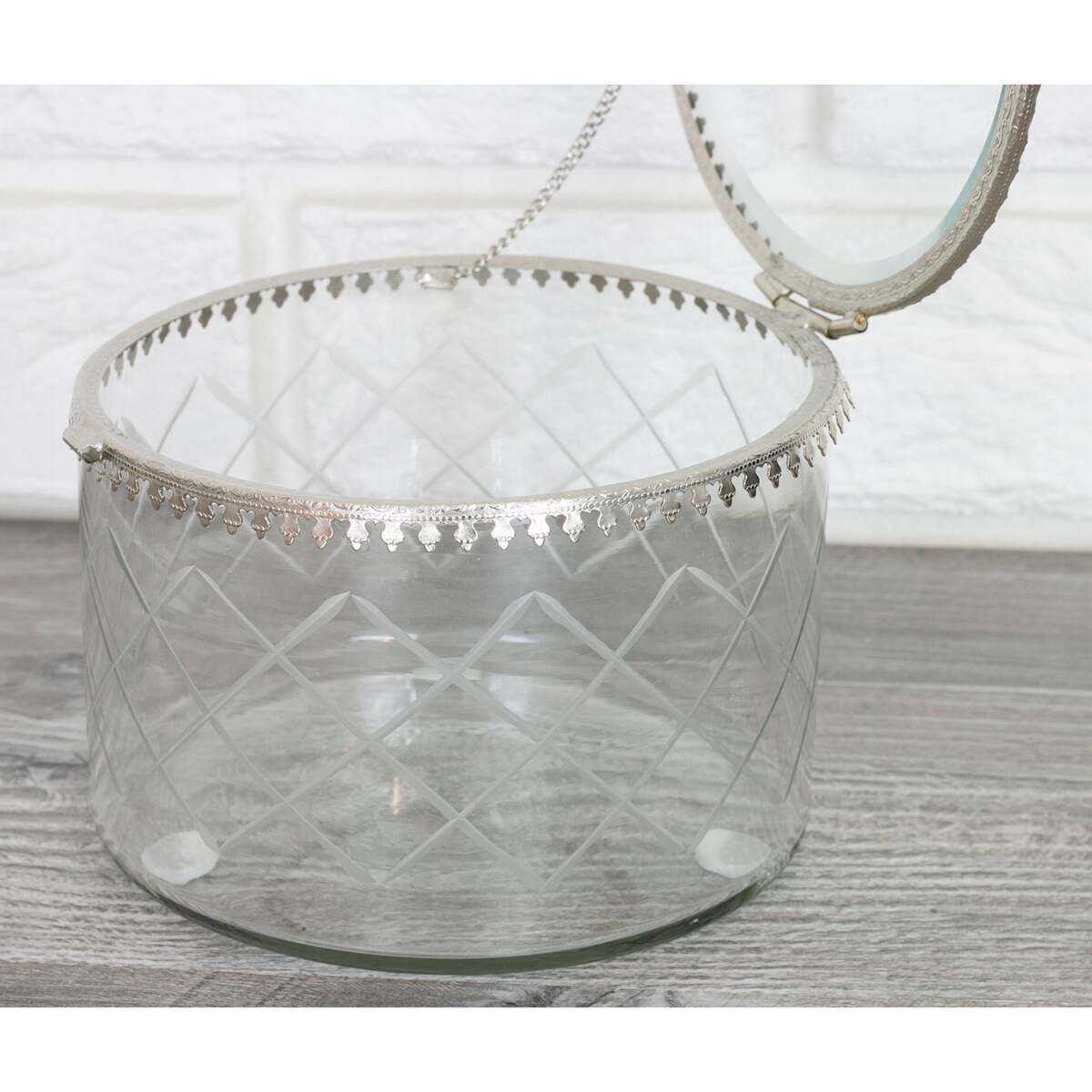 POJEMNIK na drobiazgi SZKLANY retro vintage 13cm