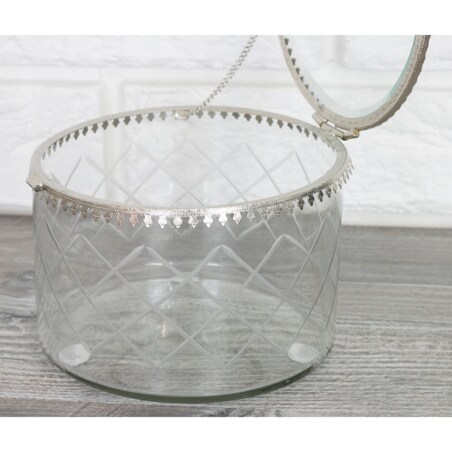 POJEMNIK na drobiazgi SZKLANY retro vintage 13cm