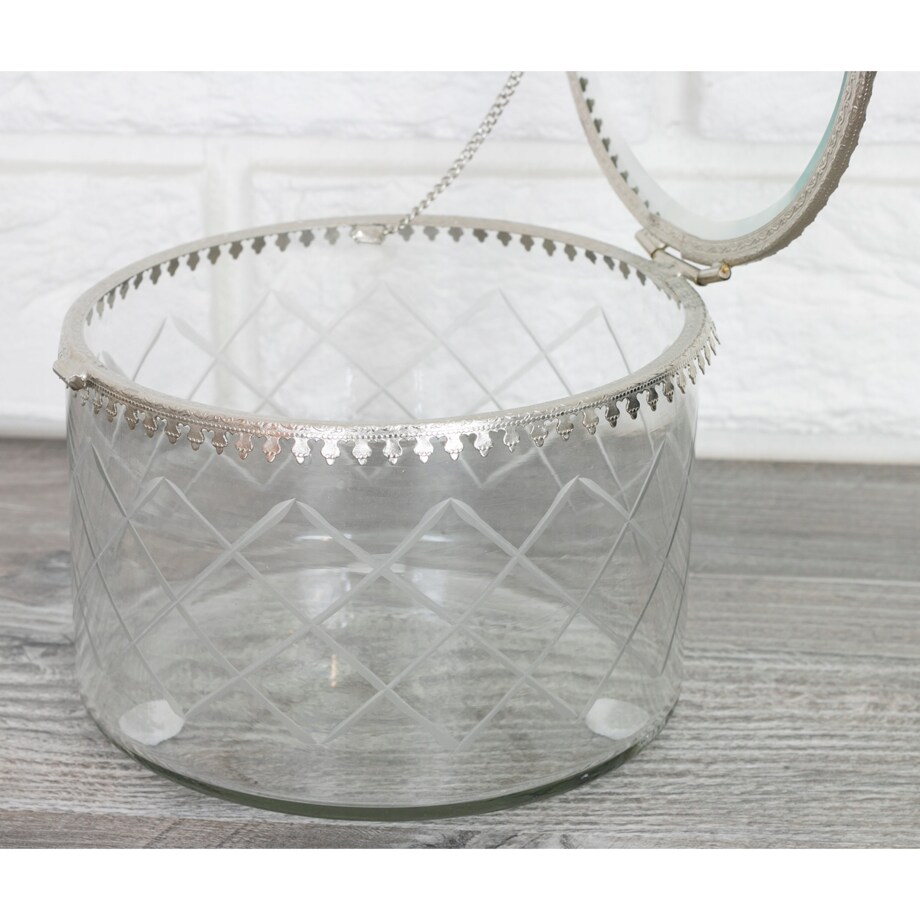 POJEMNIK na drobiazgi SZKLANY retro vintage 13cm