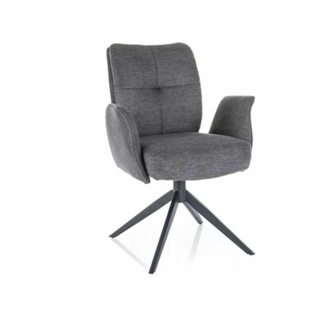 Krzesło tapicerowane WING BREGO ciemnoszare obracane