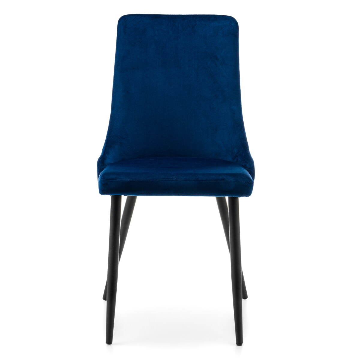 Krzesło tapicerowane welurowe do salonu jadalni UNO granatowe