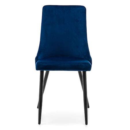 Krzesło tapicerowane welurowe do salonu jadalni UNO granatowe