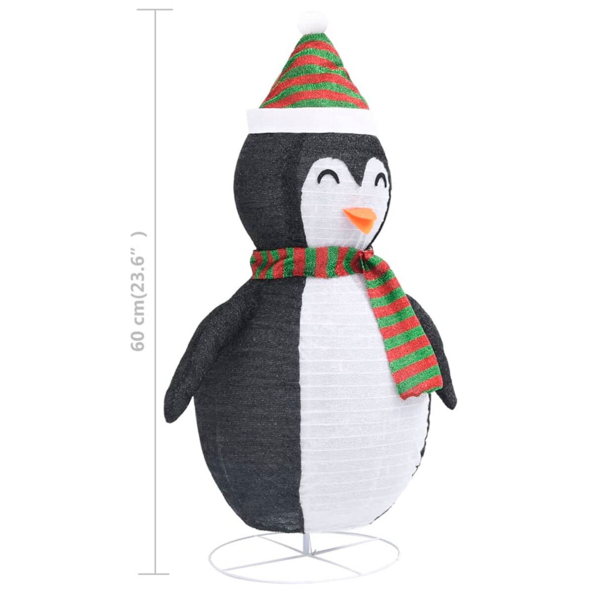 vidaXL Dekoracja świąteczna, pingwin z LED, luksusowa tkanina, 60 cm