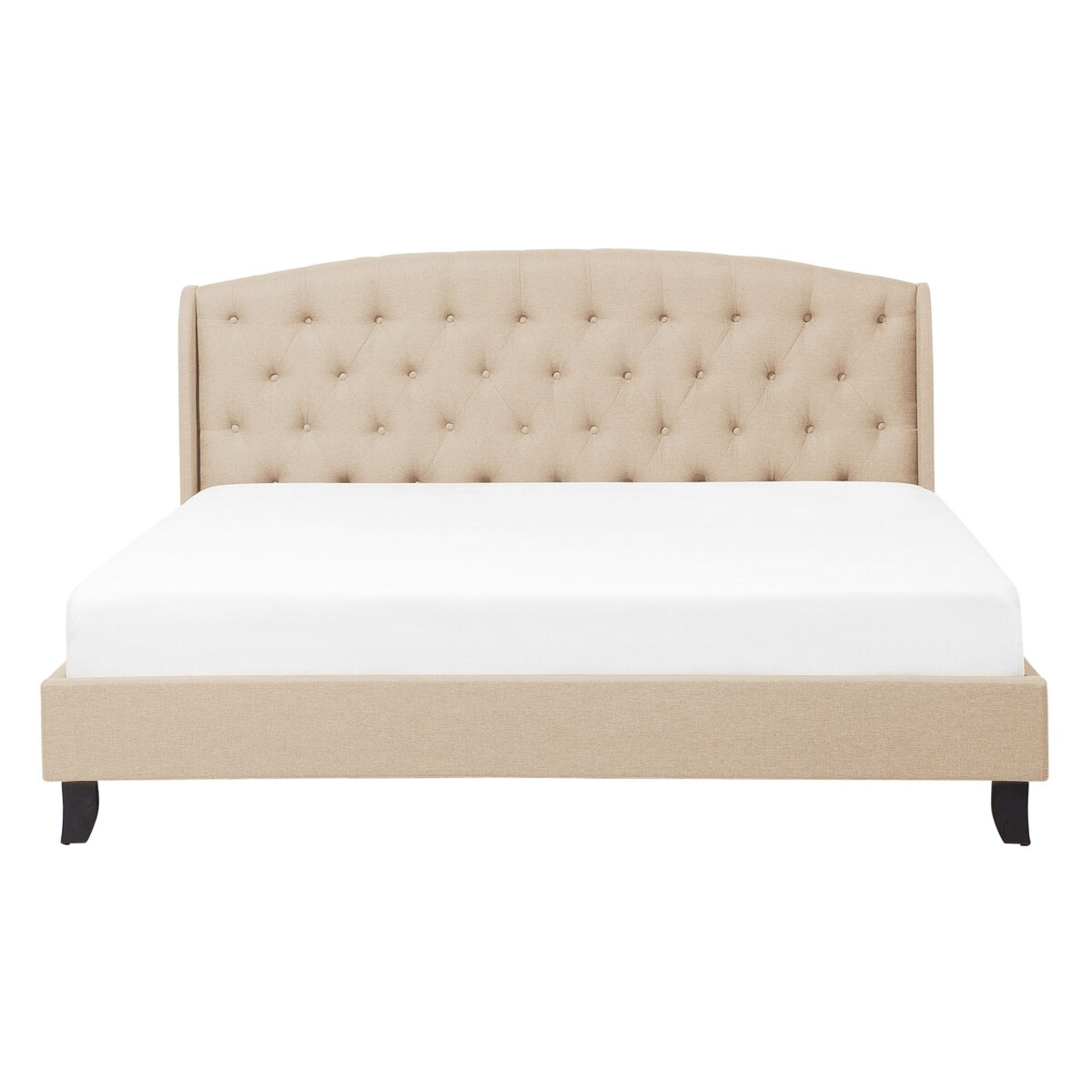 Łóżko tapicerowane 140 x 200 cm beżowe BORDEAUX