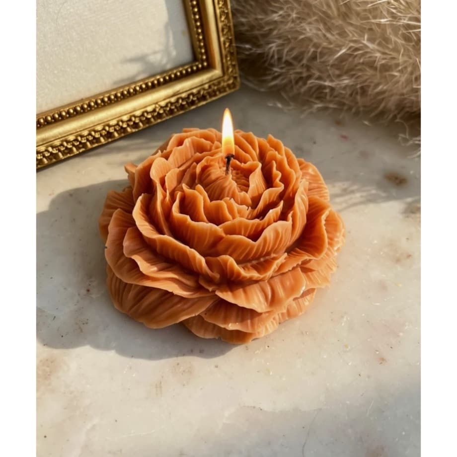 Świeca sojowa ekologiczna dekoracyjna piwonia peonia "Terracotta" 80x35mm