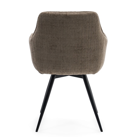 Krzesło tapicerowane obrotowe szenilowe do salonu QUATTRO brązowe