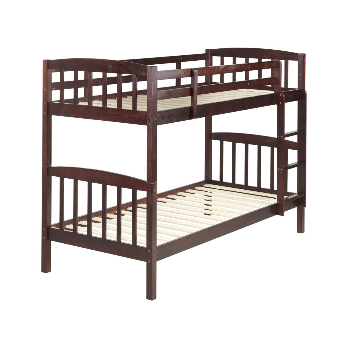 Łóżko piętrowe Drewno sosnowe REVIN 90 x 200 cm Ciemnobrązowy