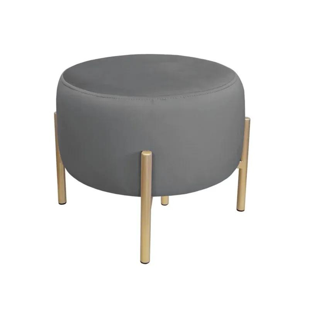 Pufa WILFRED BL VELVET ciemnoszara/złota