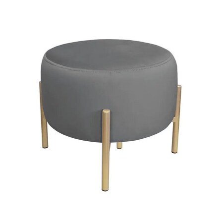 Pufa WILFRED BL VELVET ciemnoszara/złota