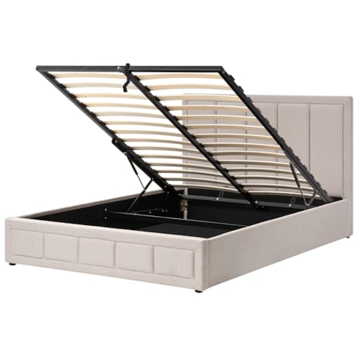 Łóżko z pojemnikiem QUIBERON 160 x 200 cm Beżowy