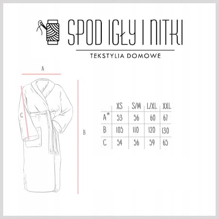 Gruby męski Szlafrok z Bawełny Kaptur Grafit L/XL Wiązany Kapielowy miękki