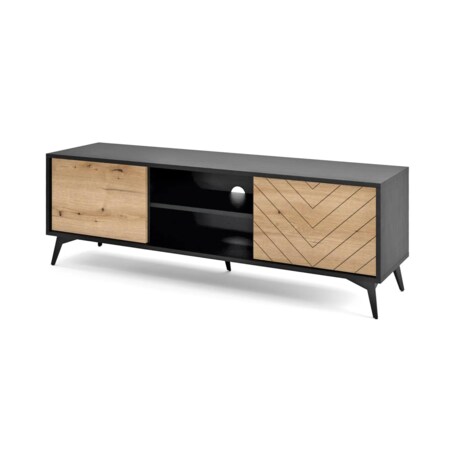 Szafka RTV GALAXY 154 stojąca czarna/dąb evoke