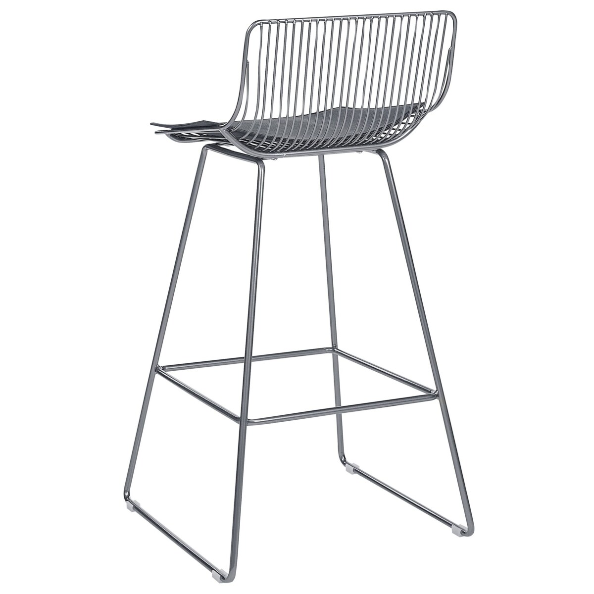 Zestaw 2 krzeseł barowych FREDONIA Metal Srebrny