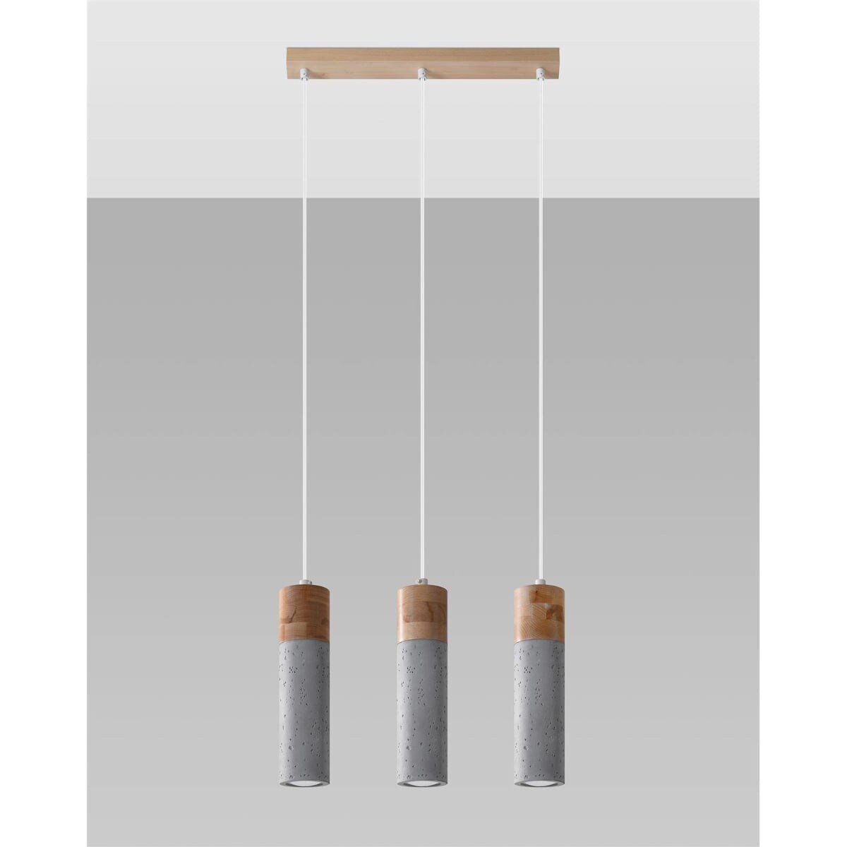 Lampa wisząca ZANE 3 szara