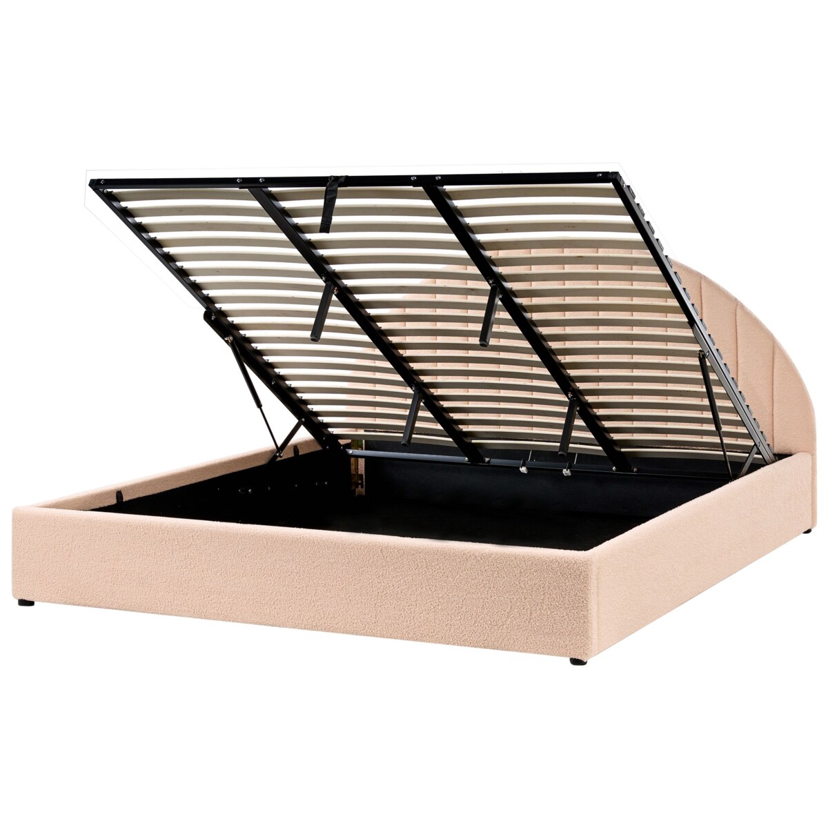 Łóżko z pojemnikiem Boucle CHADENET 180 x 200 cm Brzoskwiniowy